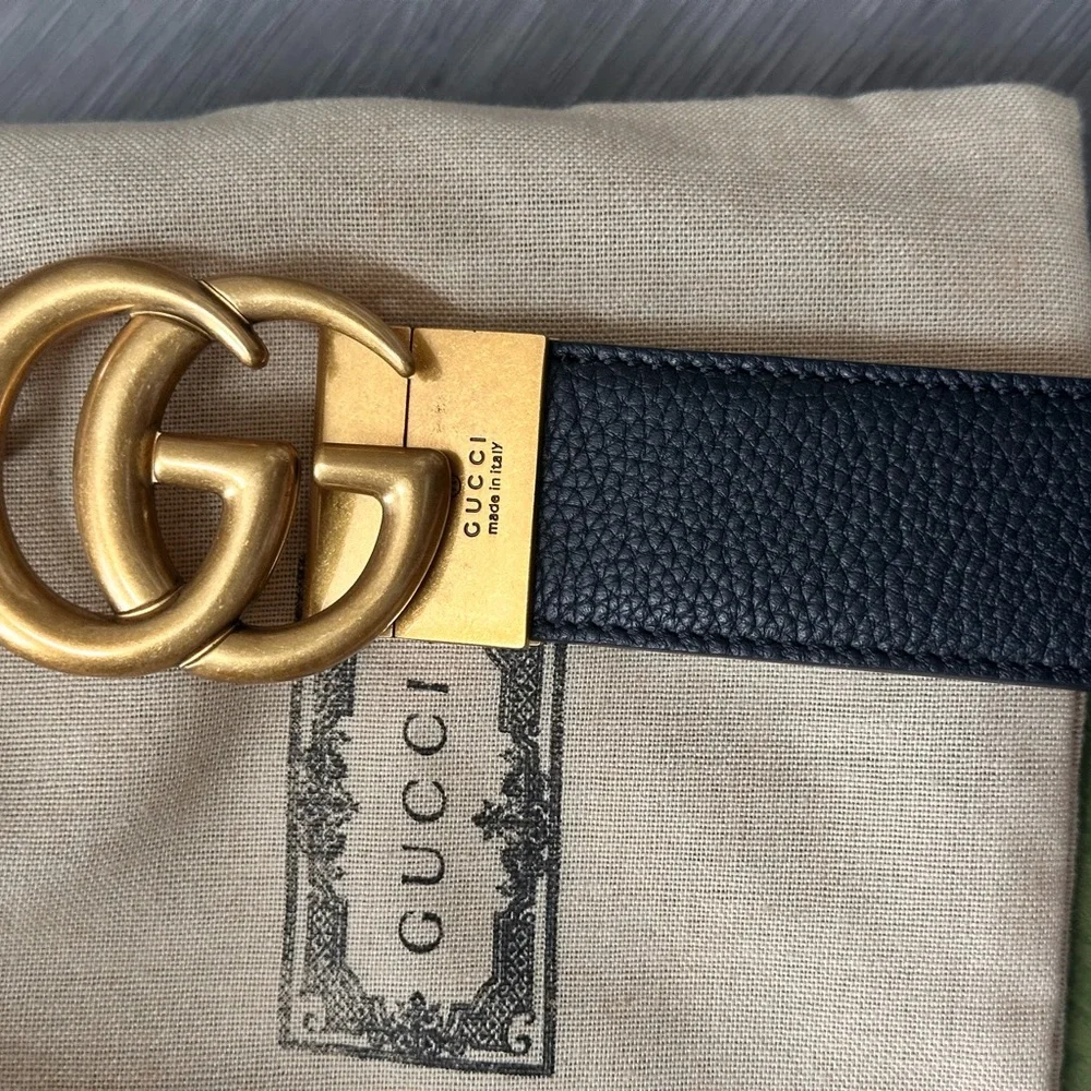 Gucci Black Leather Belt Bag with Gold Double G Buckle
